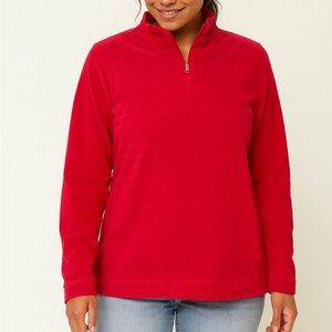 URBAN Frontier Solid Red Textured 1/4 Zip Sz. L